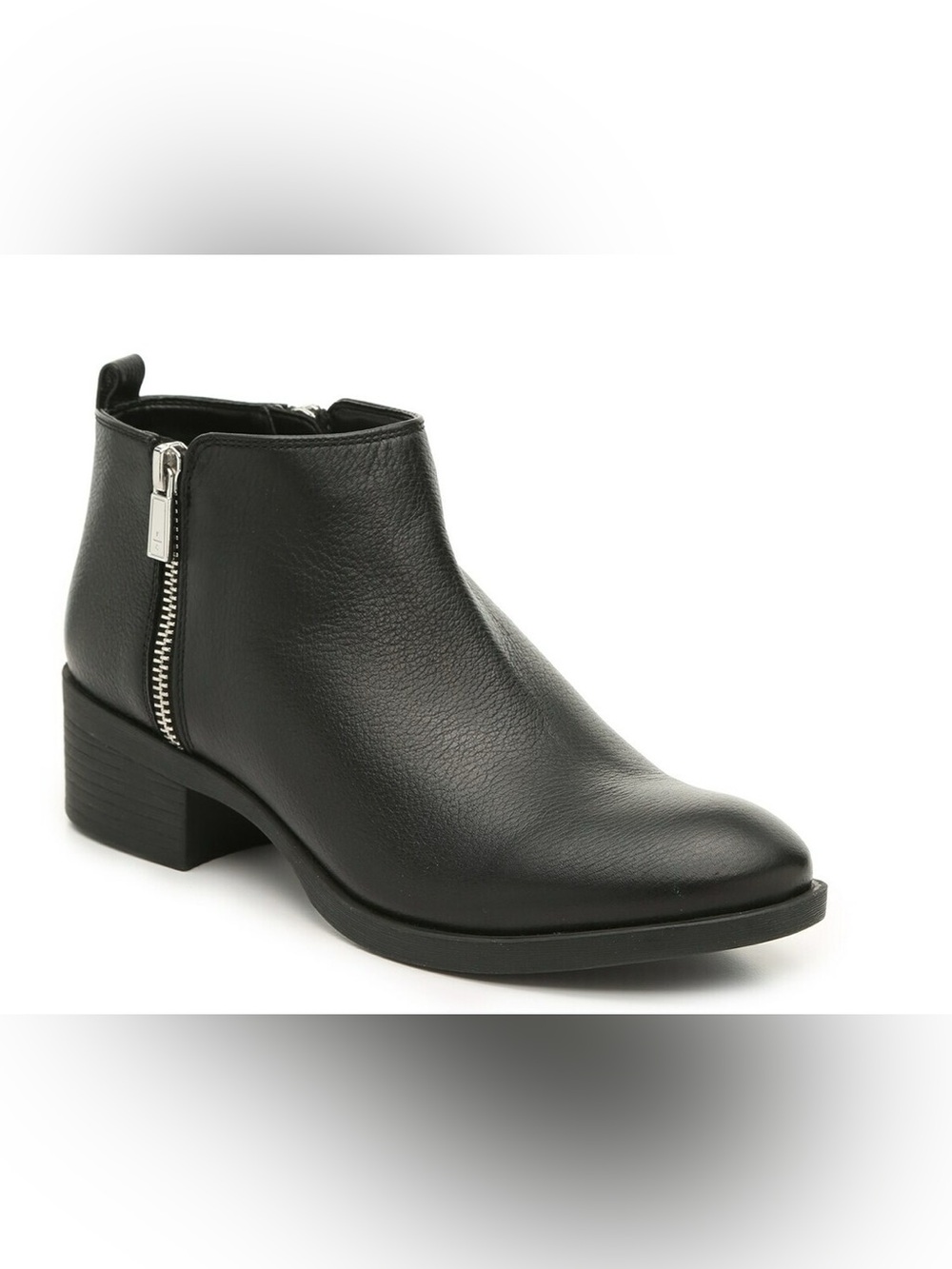 Kenneth Cole New York Black Leather Levon Zip Up Ankle Booties